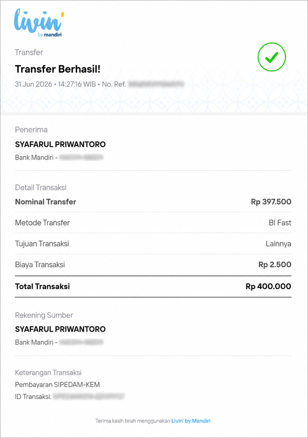 Transfer Proof